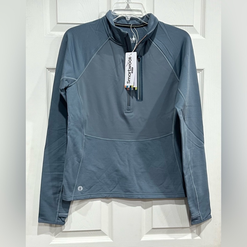 SmartWool Women's Small Fleece Wind Shirt Zip Neck Merino Wool Long Sleeve NWT